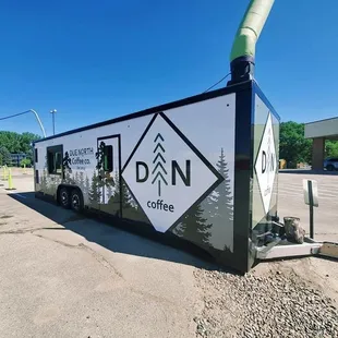 a truck parked in a parking lot