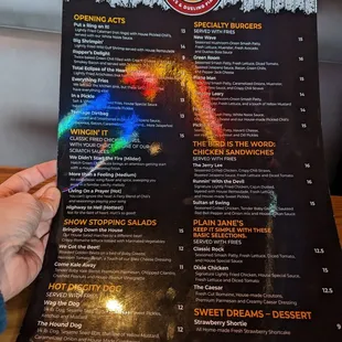 Menu (in weird lighting)