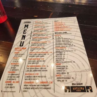 menu