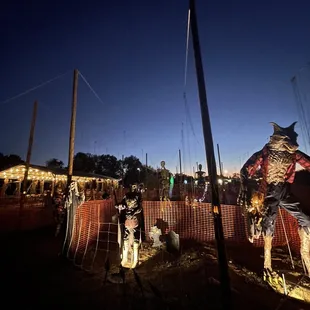 a man and a dog in a fenced area