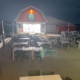 Stage on patio