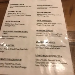 menu