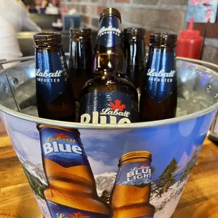 Bucket of Labatt's $15 during the Bills games, I think...maybe a few bucks more
