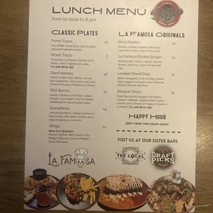 Good little menu  Kitchen open from 12 to 8 pm