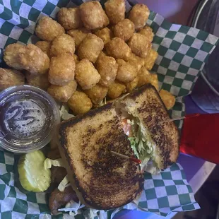 Club sandwich and tots!