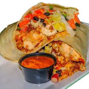 chicken burrito with salsa