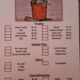 Our new weekend Bloody Mary menu!! Join us Saturdays and Sundays 10am to 6pm for some fantastic Bloody Marys!