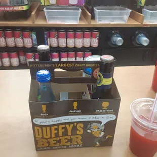 a variety of beverages