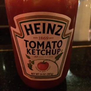 a bottle of heinz tomato ketchup