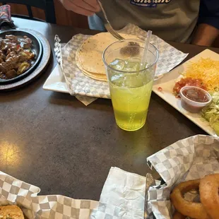 steak fajitas. no guacamole