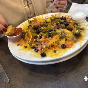 nachoes with a little bit of ground beef