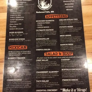 the menu