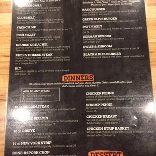 the menu
