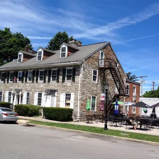 Great old building &amp; plenty of seating during warmer weather.