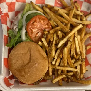 Duffy Burger with fries