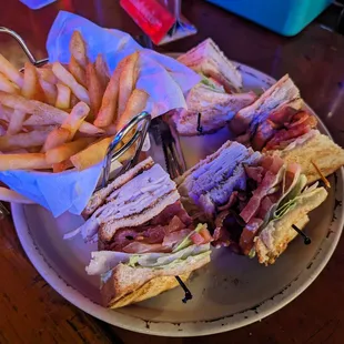 Club Sandwich w/ Fries for $13.50.