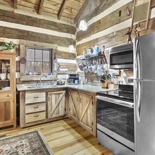 The Cabin's kitchen and dining space.