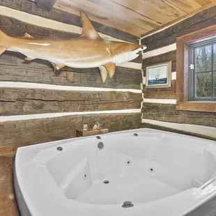 Amazing, oversized jetted tub in The Cabin.
