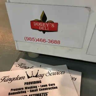 a stack of business cards