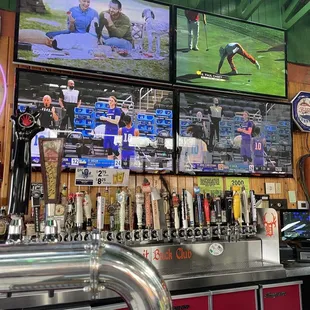 the bar and televisions