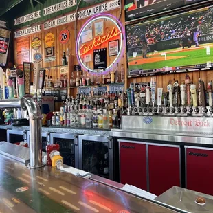 a bar with a lot of beer
