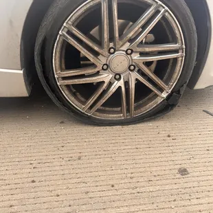 My flat tire that happened on the freeway