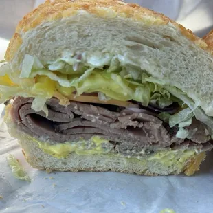 Pastrami, cheddar, the works