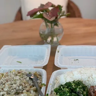 Salted fish fried rice, chicken &amp; duck rice