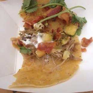 Delish duck confit taco with BACON!!