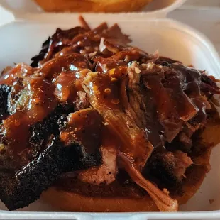 Smoked brisket. Saucy!!
