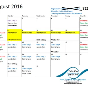 Teen Driver Education, Customize your class days; $325/tax Next class - Monday, 8/15, 4pm @DukeCityDriverEducation.org