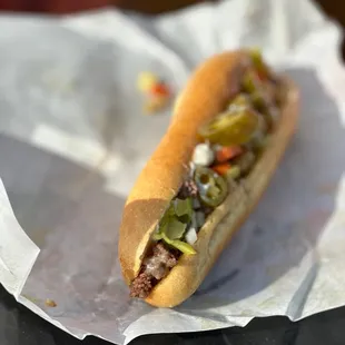 Denver Chopped Cheese with Spicy Giardiniera