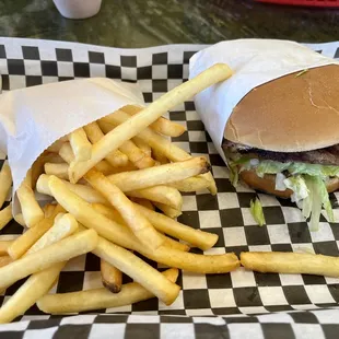 Hamburger combo with Coke