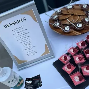 desserts displayed on a table