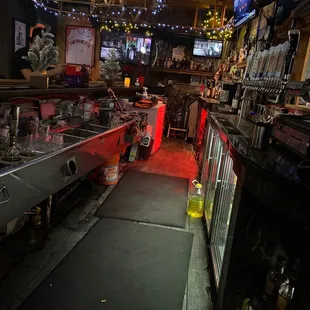 the inside of a pub