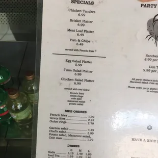 menu