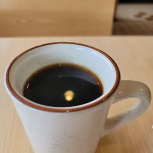 a cup of coffee on a table