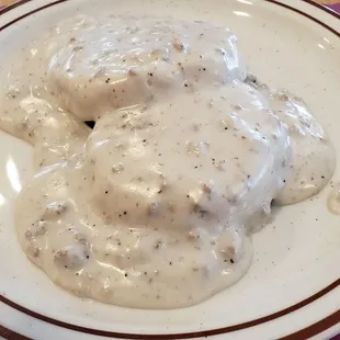 Biscuits and gravy, half portion