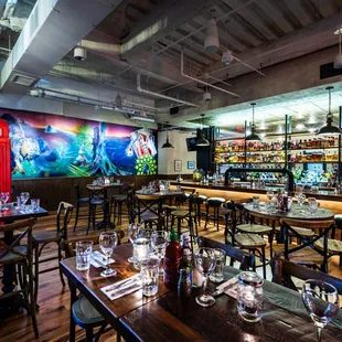 Bar and High Top Tables. Great for cocktails and Happy Hour.