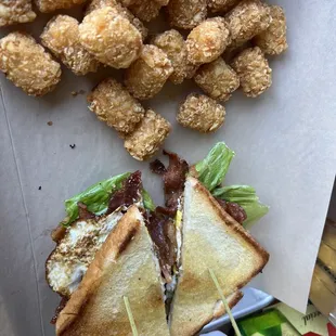 BLT with egg and tots