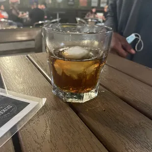 Crown with ice ball in drink