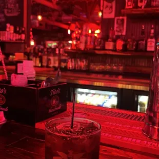 The bar and a Cuba Libre