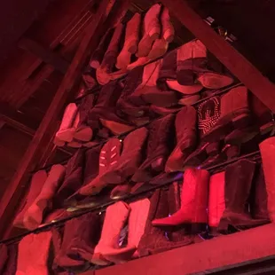 Decor of boots...awesome!