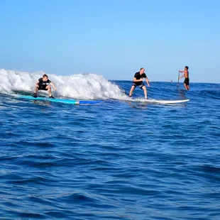 Me and my son catching another wave