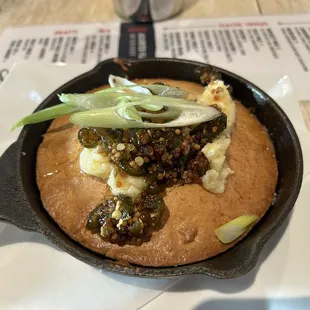  a skillet of food