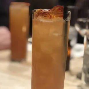  a tall glass of iced tea