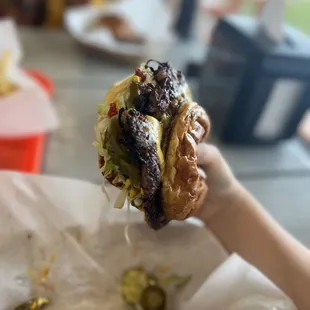 Dukes style onion burger