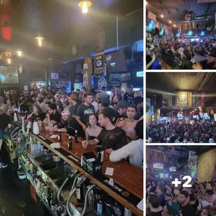 a crowd of people at a bar