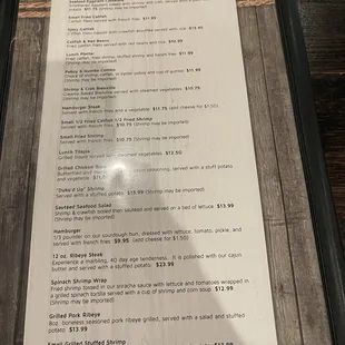 Menu on 4/19/21