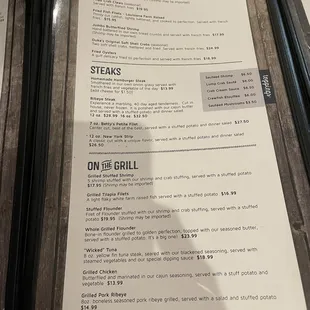 Menu on 4/19/21